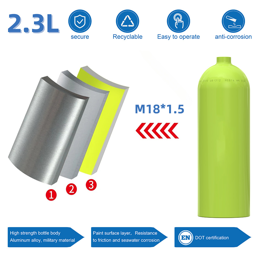 Planted Aquarium Co2 - 2.3L 200bar 3000Psi Aluminum CO2 Cylinder
