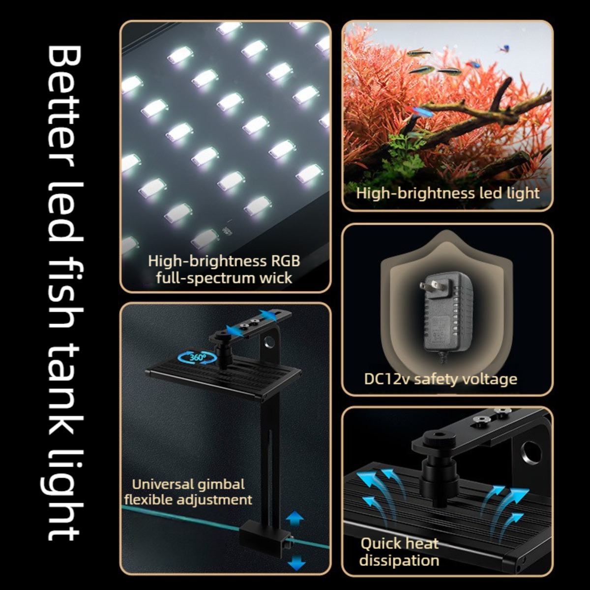 Dimmable LED Aquarium Light wi - Planted Aquarium Freshwater ulasan dan harga