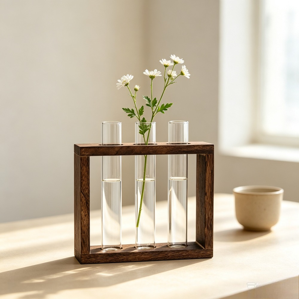 Wood Stand Test Tube Vase Clea - Tissue Culture Plant ulasan dan harga